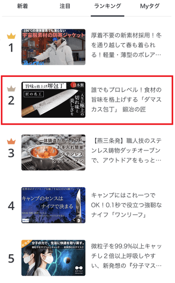 Makuakeランキング2位