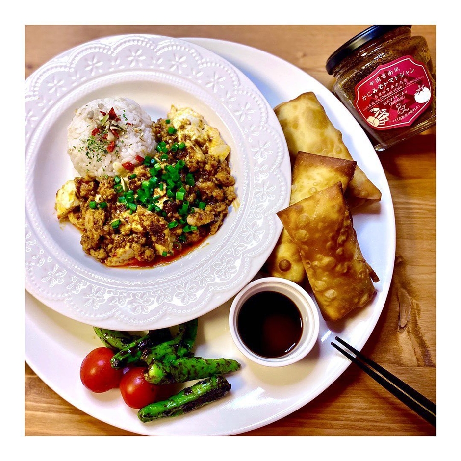 「かにみそトマトジャン」を使った春巻と麻婆豆腐(1)