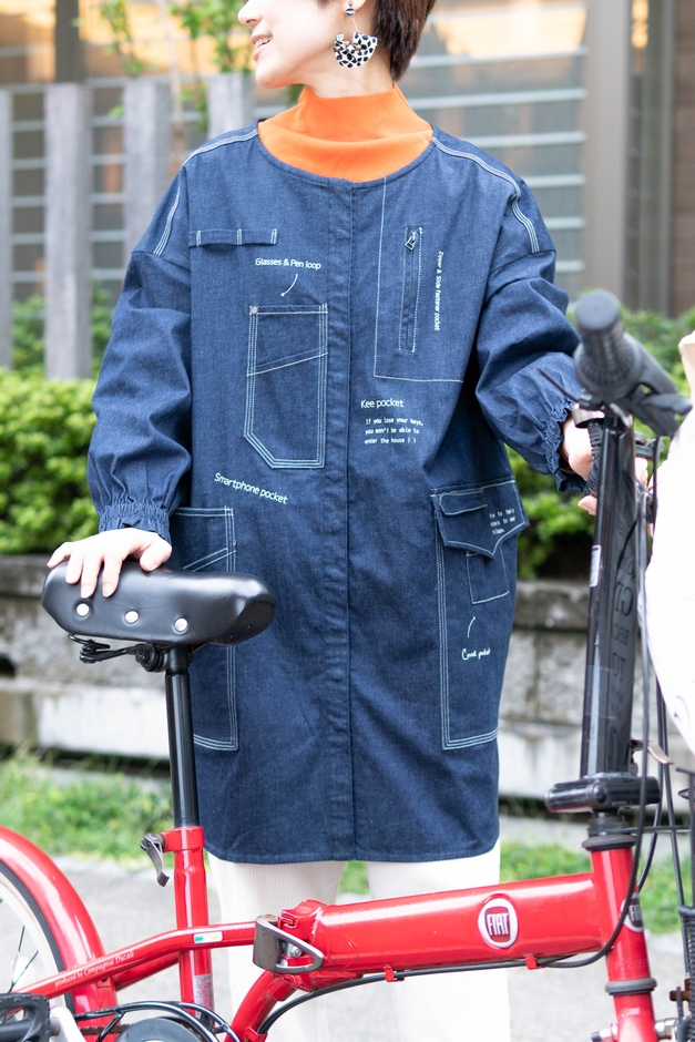 アウターとしても着れる「デニムなのにCappo」(ネイビー)