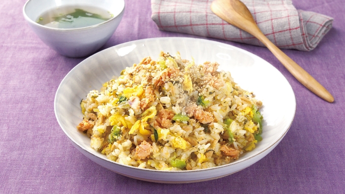 オリジナルレシピ めんツナ高菜炒飯