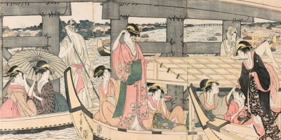 喜多川歌麿「両国橋上橋下納涼之図（橋下の図）」