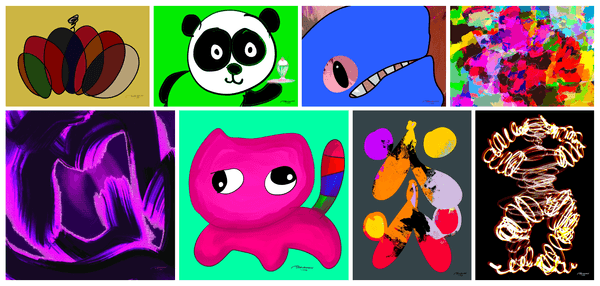 さまざまな手法で作品を描いていきます