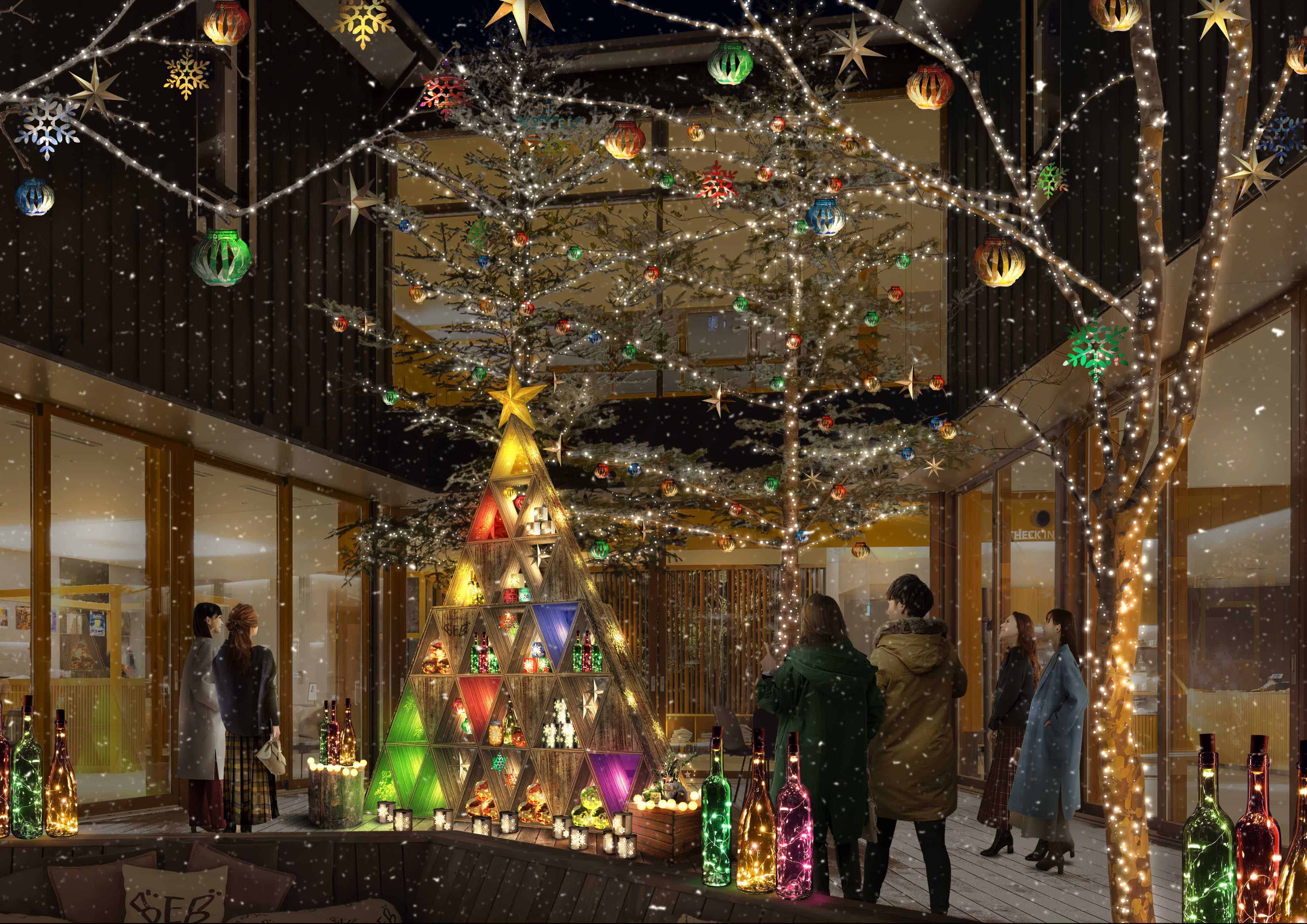 【BEB5軽井沢】間伐材や空き缶、瓶がクリスマスツリーに！？ さまざまな資源の再利用を体感できるイベント「BEB サスティナブルクリスマス」開催｜期間：2022年12月1日〜25日