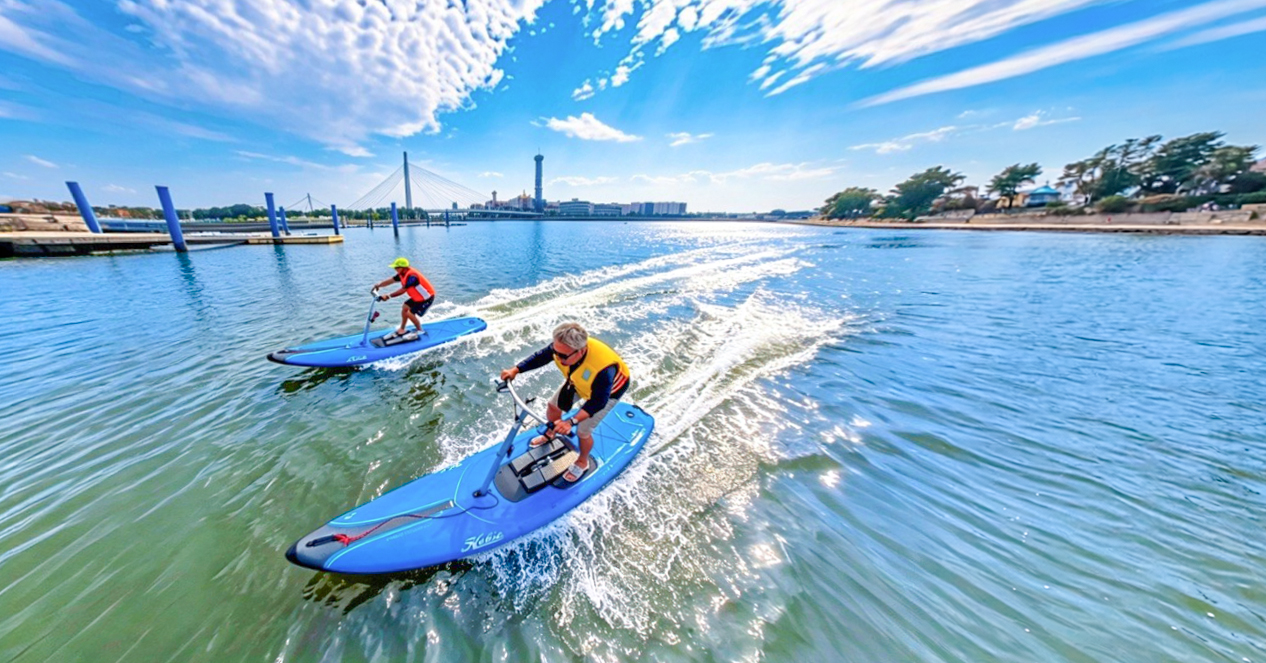 この夏、大阪の海で激走バトル!足で漕ぐ新感覚SUPで王座を競う「HOBIEタイムトライアル」大阪北港マリーナで7月1日(水)より開幕!
