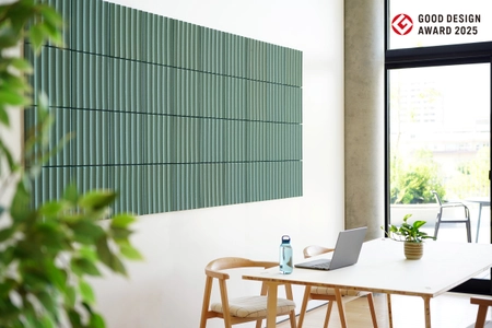紙再生材を100％使用したサステナブルな吸音パネル 「REBORN PULP吸音パネル」が2025年度グッドデザイン賞を受賞　 2025年10月15日(水)より先行予約開始