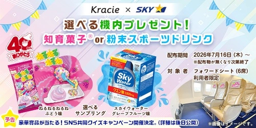 スカイマーク×クラシエ 共同企画！
「知育」と「水分補給」で、空から夏休みの旅をサポート！

