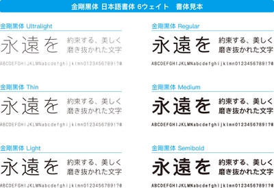 「金剛黒体」書体見本