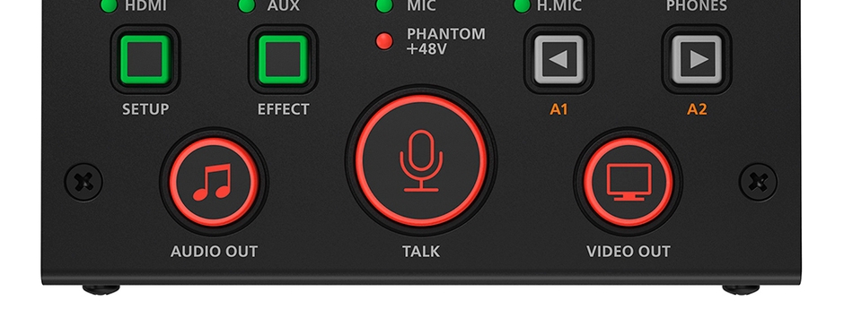 ワンタッチで即座に音声や映像をオン/オフ