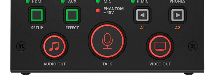 ワンタッチで即座に音声や映像をオン/オフ