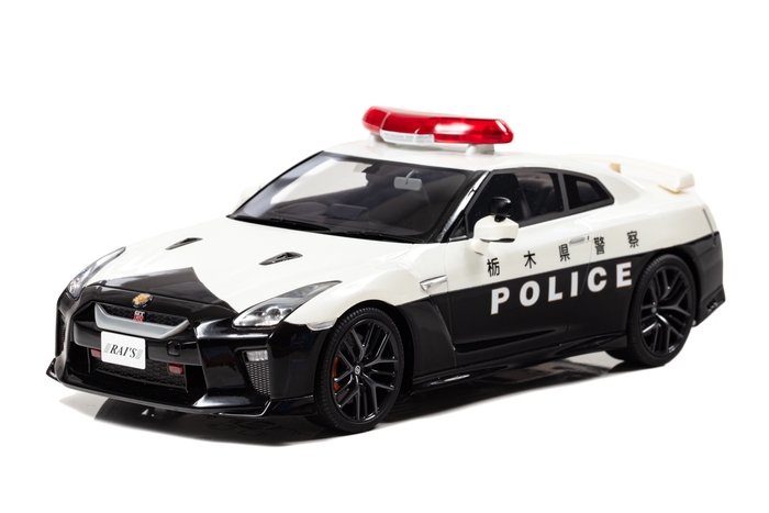 RAI'S 1/18 日産 GT-R (R35) 2018 栃木県警察高速道路交通警察隊車両:左前