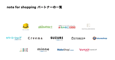 noteでECの商品を表示できるnote for shoppingにfutureshopが参画。ECプラットフォームのパートナーが13サービスに拡大。