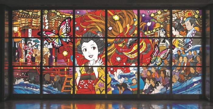 蝶たちと戯れる大獅子