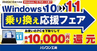 Windows 11搭載パソコンへお得に乗り換え!『Windows 10 → 11 乗り換え応援フェア』