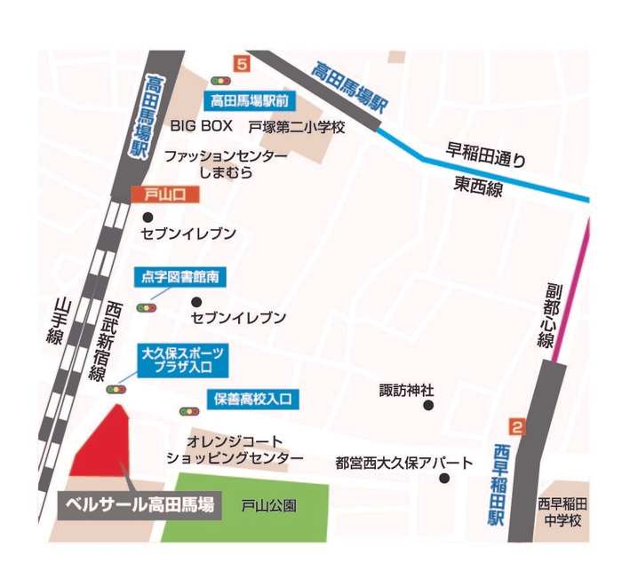 高田馬場案内図
