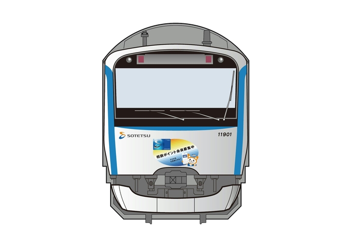 相鉄ポイント・相鉄ポイントマイルラッピング車両(イメージ)