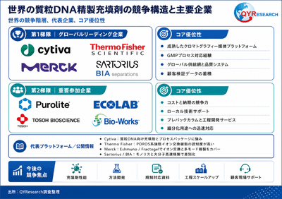 図. 世界の質粒DNA精製充填剤競争構図と主要企業