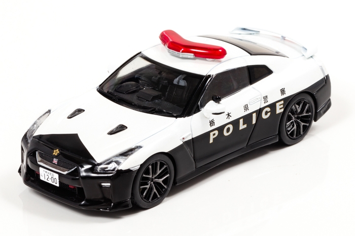 1/43 日産 GT-R (R35) 2018 栃木県警察高速道路交通警察隊車両:左前