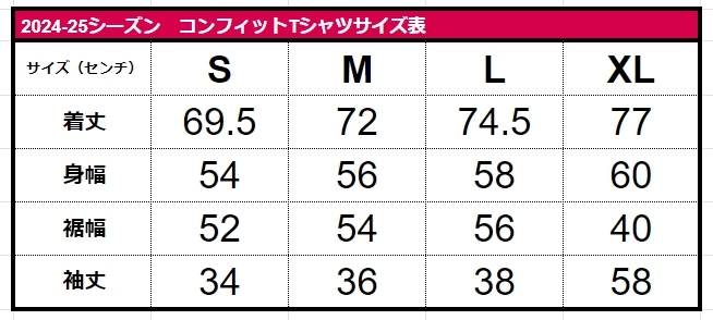 サイズ表