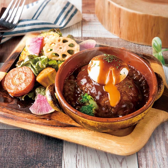 とろ~り卵の牛肉100%手作りハンバーグ