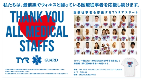 TYR(ティア)ブランドの水着を生産販売する 株式会社ライトアベイルがGUARDブランドを 展開している株式会社櫻井興業と共同で 「TYR & GUARD 医療従事者支援基金」を立ち上げ