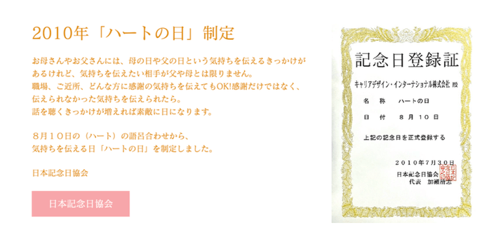 日本記念日協会登録