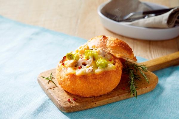 和風チキンクリームのパンシチュー （ごろごろ野菜の柚子こしょうクリーム煮使用）