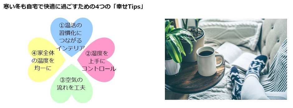 寒い冬も自宅で快適に過ごすための4つの「幸せTips」
