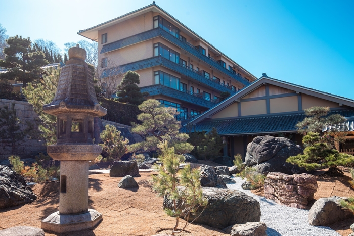 ▲洗心和方の日本庭園