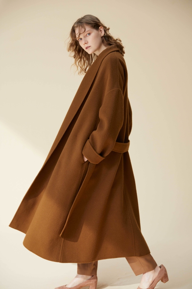 ウールリバーショールカラーガウンコート　N.O.R.C by the line　￥37,000＋tax　