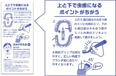 はみがき先生パッケージにてケアポイント紹介