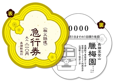 ロウバイ型記念急行券イメージ
