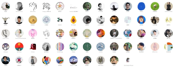 参加アーティストは総勢62名!アイテム化対象のアート作品は242点、販売アイテム数は1,121点