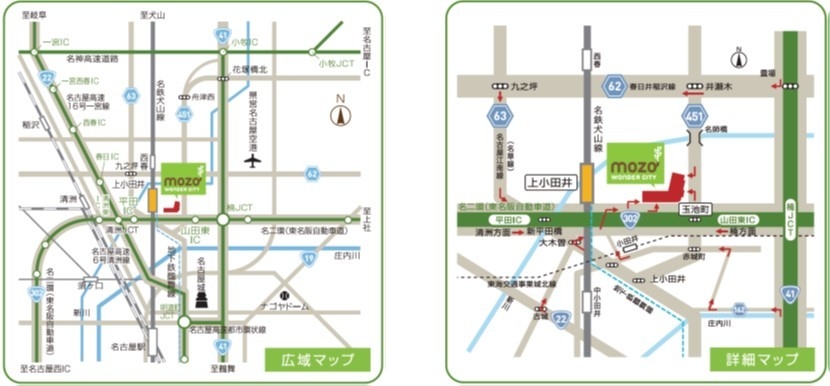 mozoワンダーシティ位置図