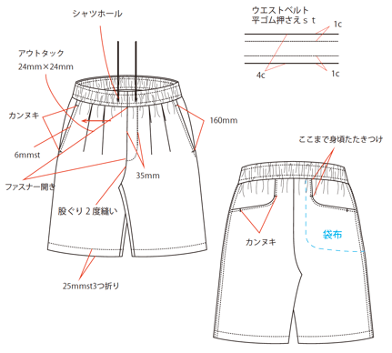ショートパンツサイズ