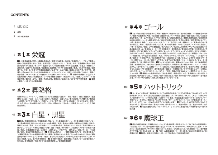 『J.LEAGUE FACT&RECORD BOOK “非”公式記録集1993~2025』(名取裕樹 著)目次①