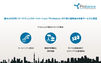 ブレインパッド提供のマーケティングオートメーション「Probance One」、 経済産業省のIT導入補助金対象サービスに認定  