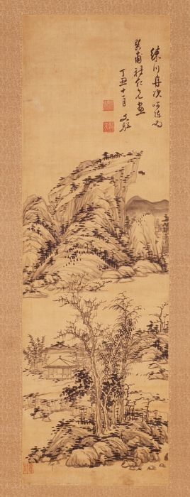 渓亭山色図 楊文そう筆 明・1637年 絖本墨画 京都国立博物館蔵(※貸与予定作品)