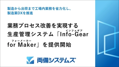 生産から出荷まで工場内業務を省力化し、製造業DXを推進　 業務プロセス改善を実現する 生産管理システム「Info-Gear for Maker」を提供開始