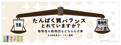 「たんぱく質バランスとれていますか？」揺れ動く天秤で課題喚起　 動物性・植物性のたんぱく質バランスの重要性を交通広告で訴求