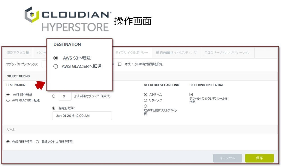 自動階層化設定画面