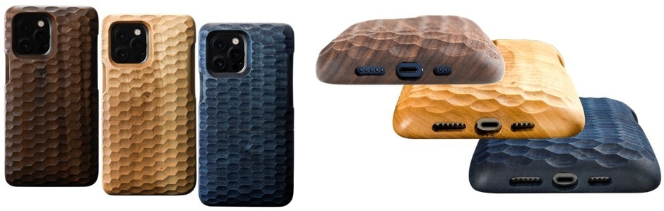 丸彫イメージ(写真はReal Wood Case for iPhone 12 / iPhone 12 Pro)