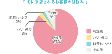 冬に来店されるお客様の肌悩み　グラフ