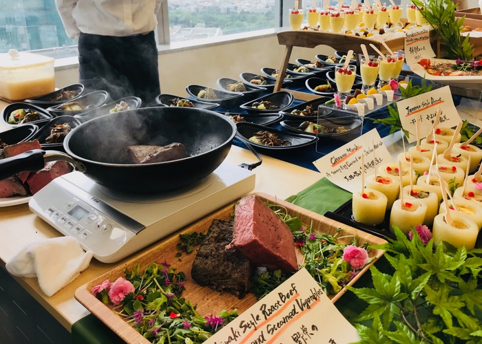 その場で熱々を!ライブクッキング