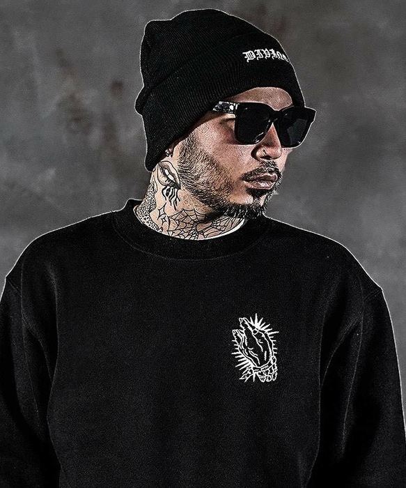 【Black Letter】Talisman Sweat Shirt（ブラック/ホワイト）