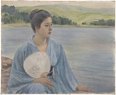 重要文化財 湖畔 黒田清輝筆 明治30年(1897) カンバス・油彩 東京国立博物館蔵(※貸与予定作品)