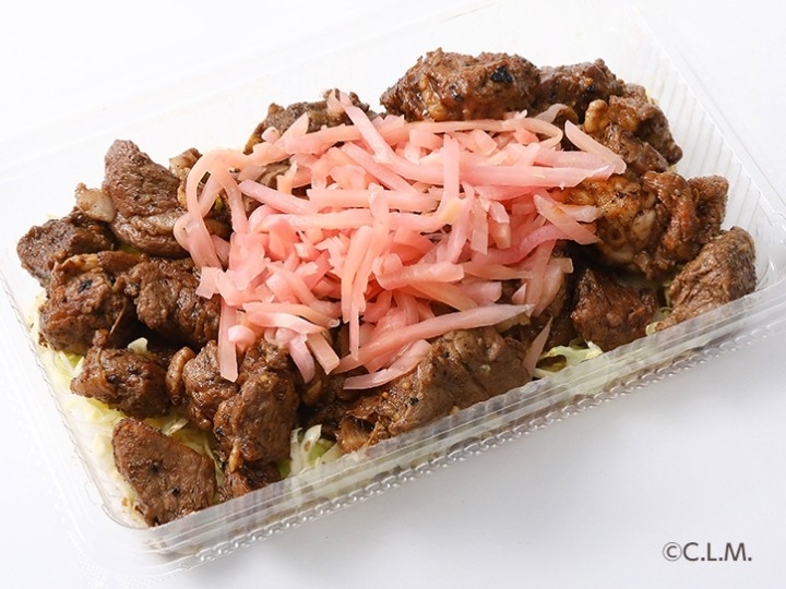 岩下の新生姜のせサイコロステーキ