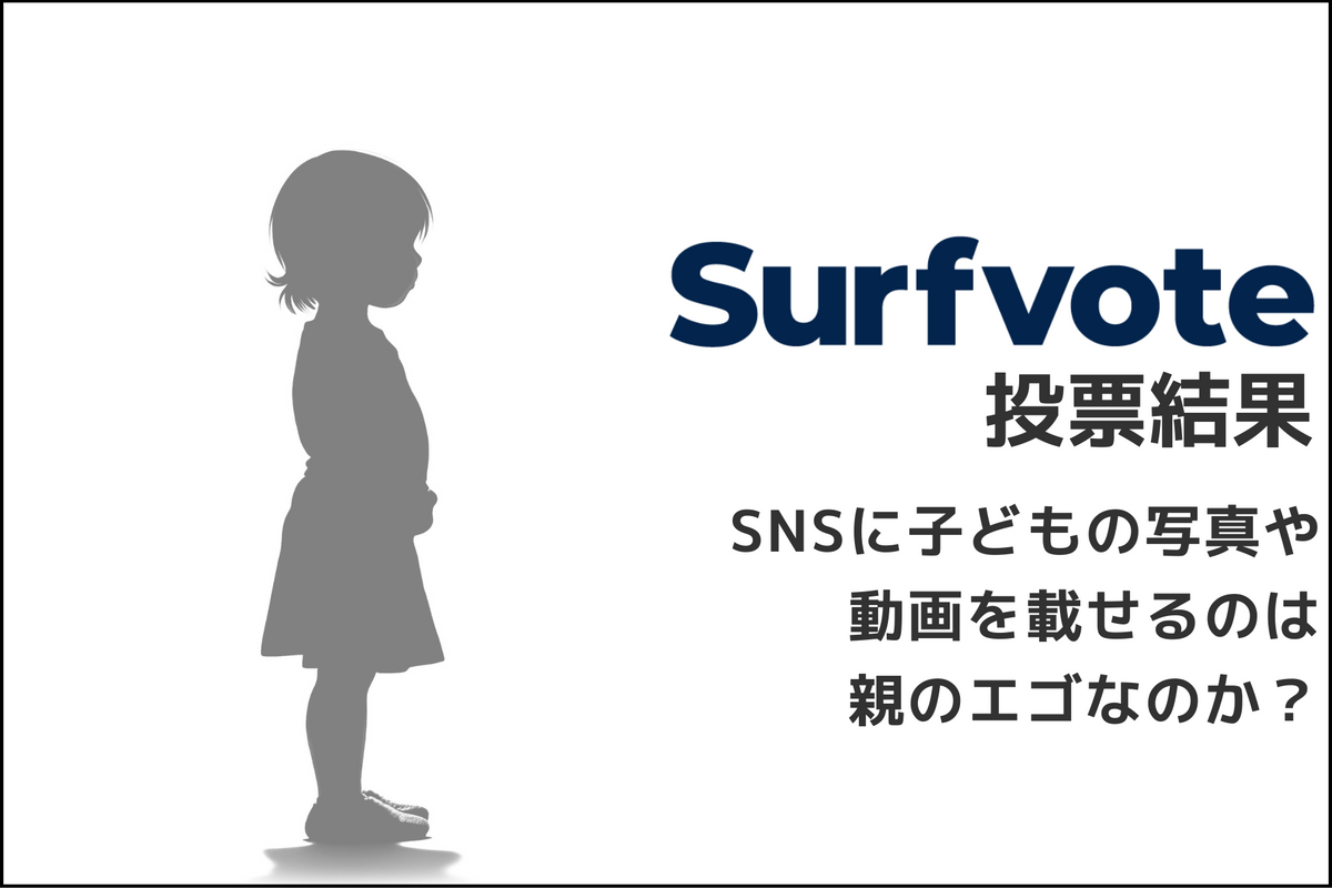 SNSに子どもの写真や動画を載せるのは、親のエゴなのか？」Surfvote投票結果 | NEWSCAST