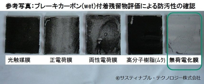 無荷電化膜表面防汚評価写真