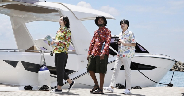 着用写真： 左よりルンパッパ柄・シザリガー柄・ホエルオー柄