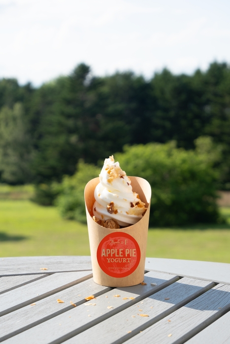 【お菓子のほんだ＆Fヨーグルト】アップルパイとヨーグルトソフトのパフェ